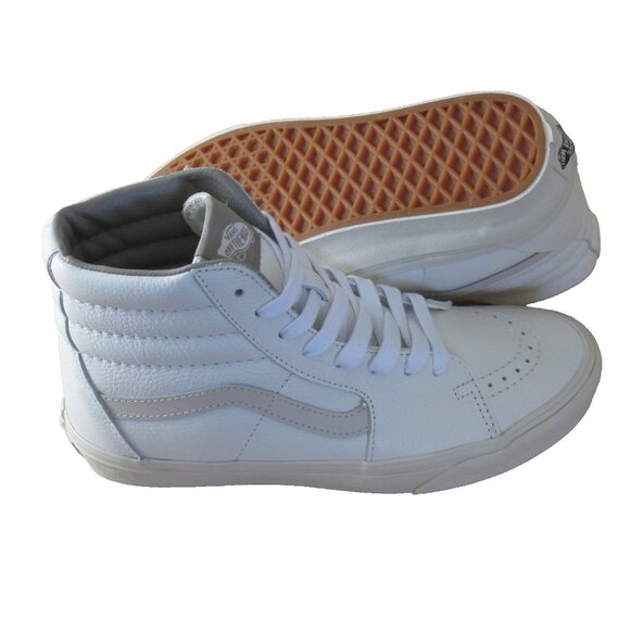 Vans Women's Sk8-Hi Premium Leather Rain Drum Striped Shoes Size 8.5 NIB - Picture 2 of 6